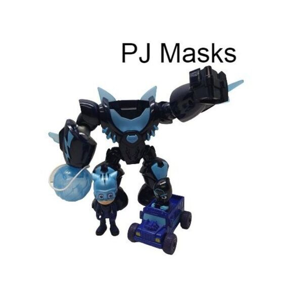 PJ Masks Robot Suit Robo-Catboy Lights and Sounds and Night Ninja Bus Racer - Picture 1 of 7